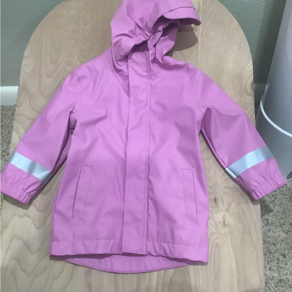 Kids Pink Hooded Raincoat
